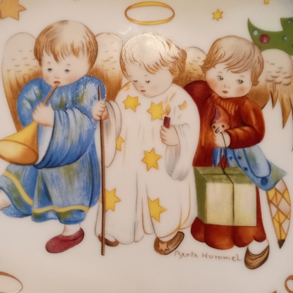 Vintage 1978 Heavenly Trio Angels Porcelain Ltd Ed Christmas Plate Schmid w Box - Picture 4 of 9